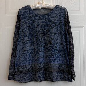 Women's Halloween Shirt Blue Big Spider Web Size L megalopsdesigns